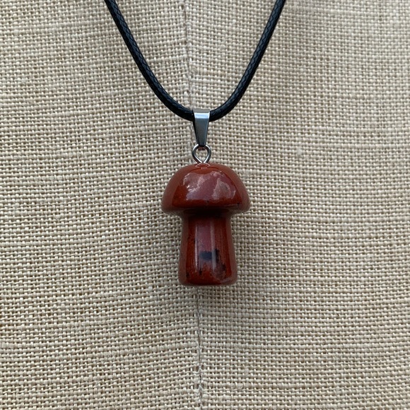 Handmade Stone/Glass Mushroom Amulet Necklace - Picture 9 of 11